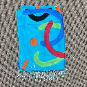 Colorful Abstract cashmere silk rectangular Scarf